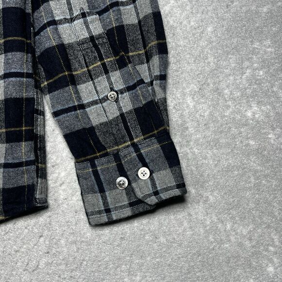Norse Projects Anton Flannel Shirt Size Medium Gray Plaid Long Sleeve Button Up - Picture 9 of 14